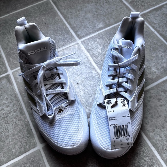 Adidas Icon White and Gray Athletic Shoes - Picture 1 of 5